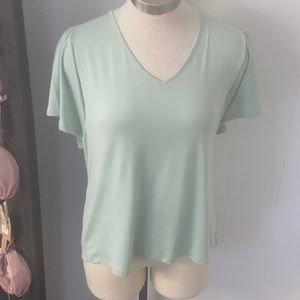 Mint green flowy shirt